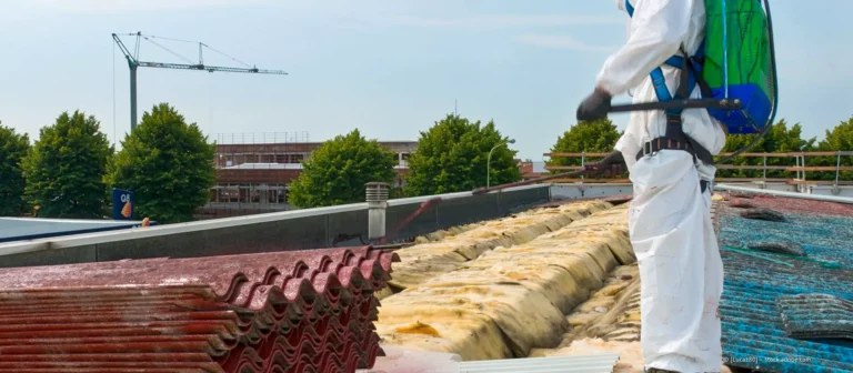 Mitarbeiter bei der Dachsanierung